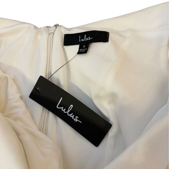 Lulus Classic Glam White Off The Shoulder Bodycon Dress Womens Small White New - Picture 10 of 12